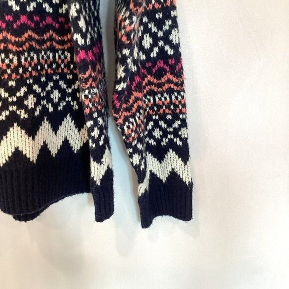 Cupcakes and Cashmere Cardigan Sweater Fair Isle V-neck Women's Medium Colorful - Picture 3 of 9